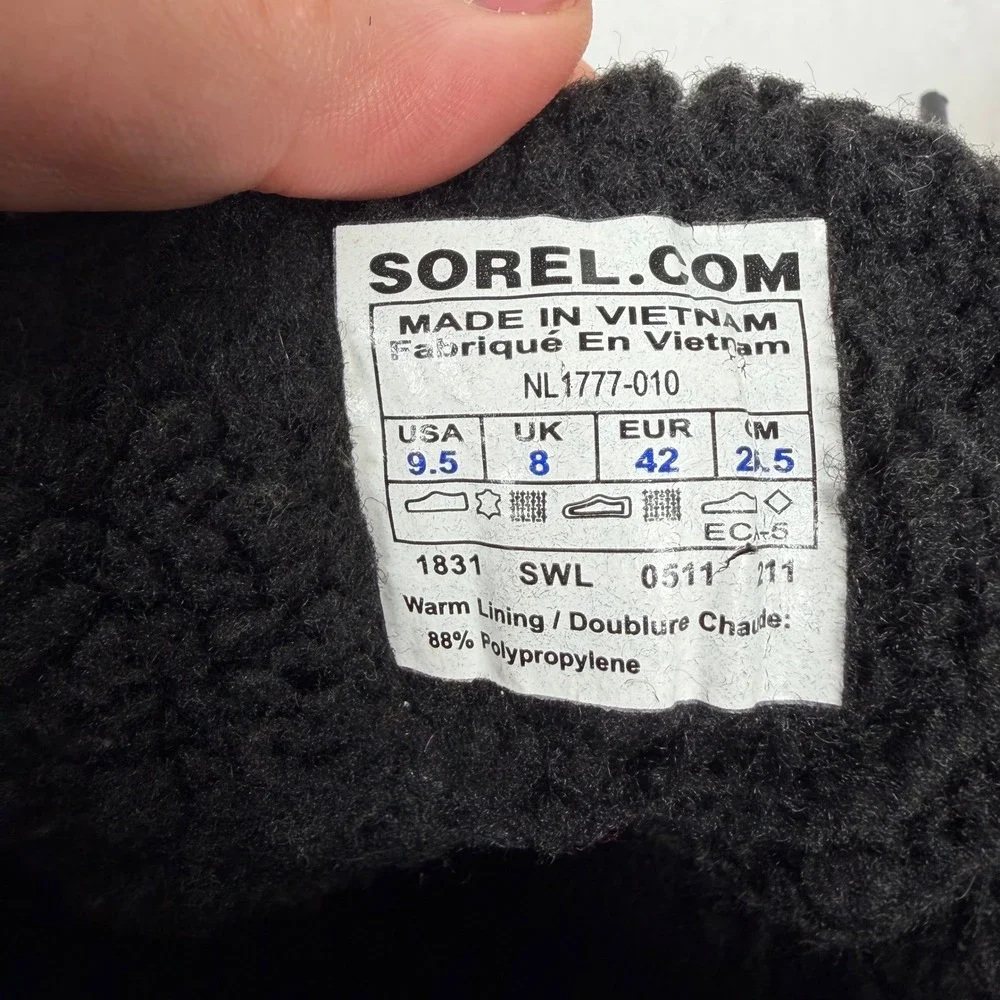 Sorel Tivoli Herringbone Waterproof Boots‎ Black Grey Red Womens 9.5